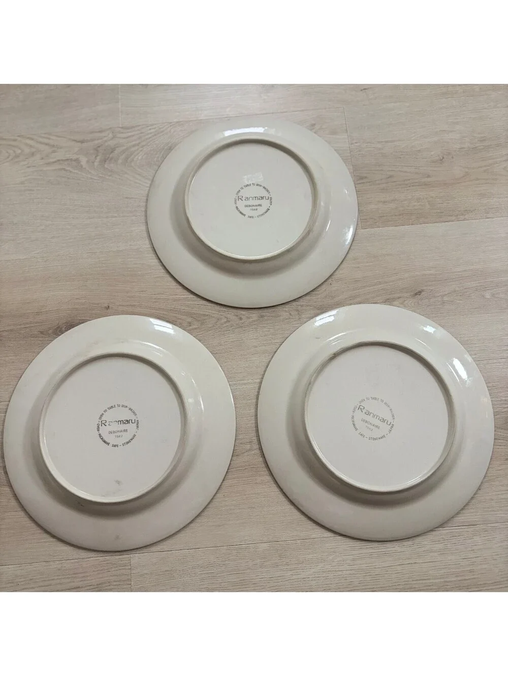 (3) Ranmaru Debonaire White Floral Dinner Plates 10.5